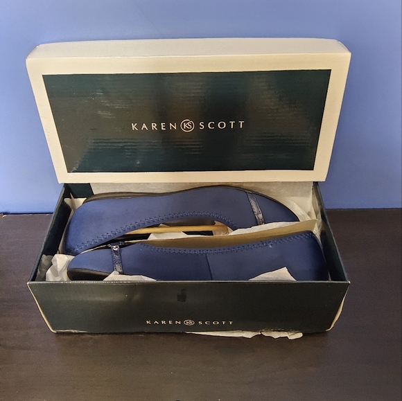 Karen Scott Womens Amandaa Faux Leather Slip-on Ballet Flats(B5) - Picture 5 of 6